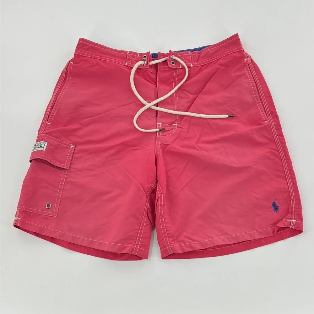 Polo by Ralph Lauren Men's Coral Swim Shorts activewear beach pool nylon S